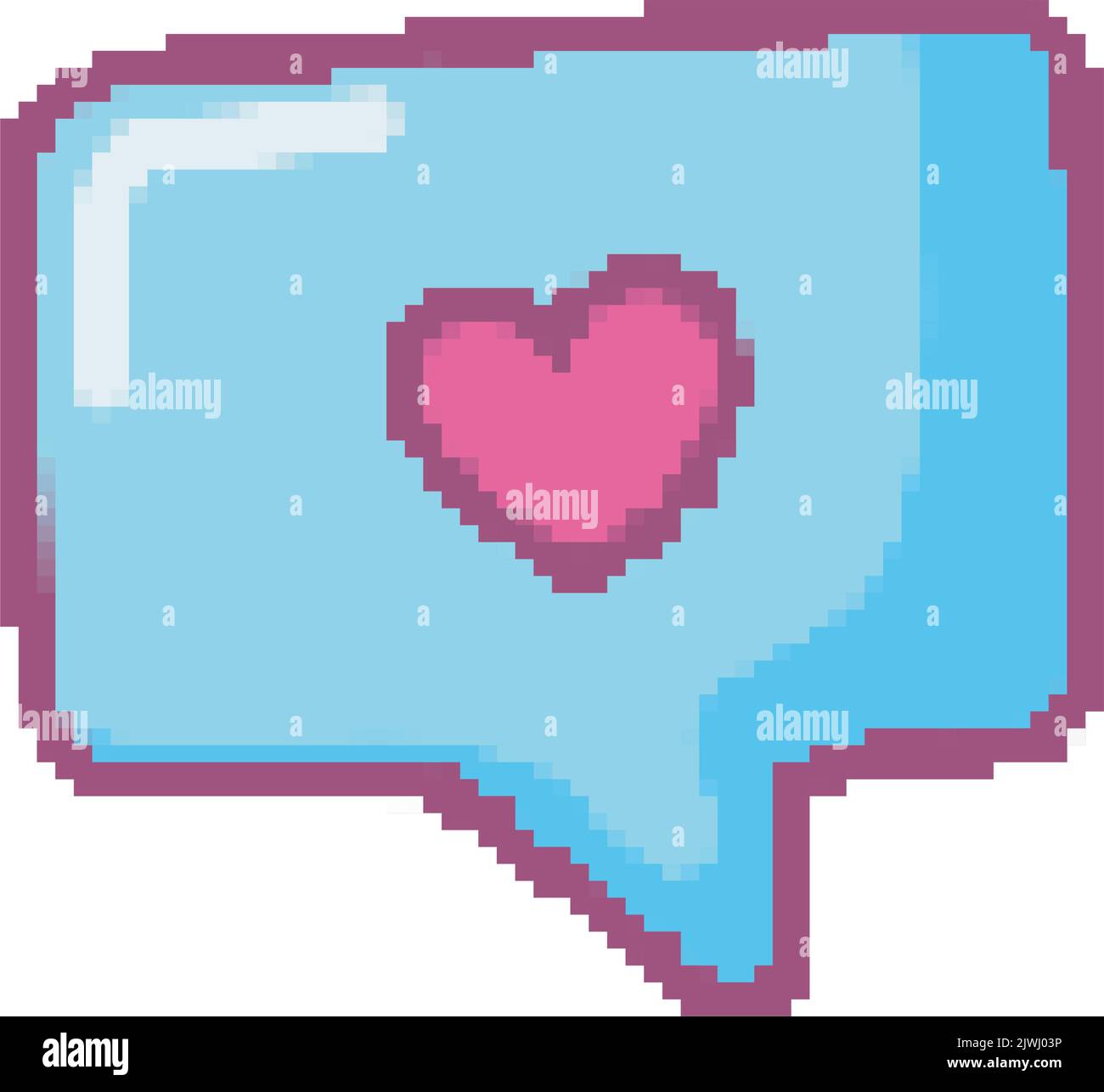 speech bubble heart pixel art Stock Vector Image & Art - Alamy