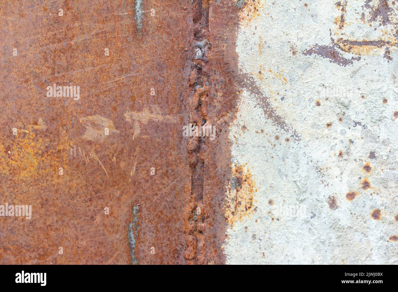 An old rusty metal wall.Rust in the weld Stock Photo Alamy