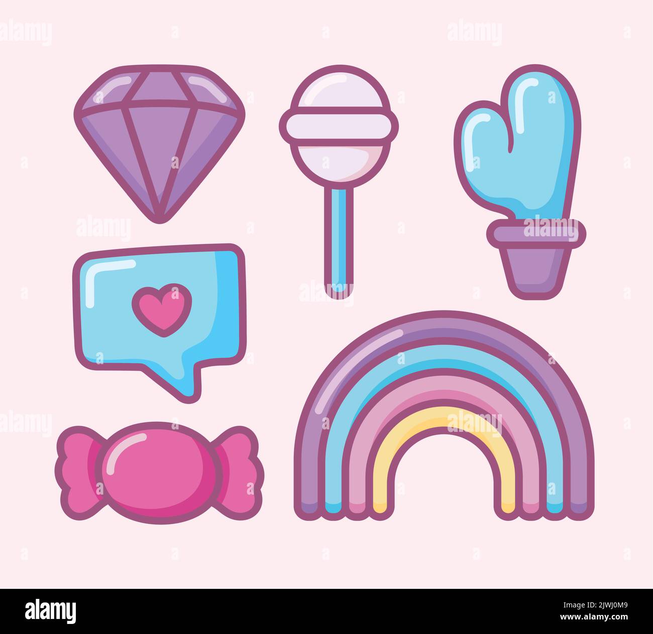icons cartoon rainbow and candy Stock Vector Image &amp; Art - Alamy