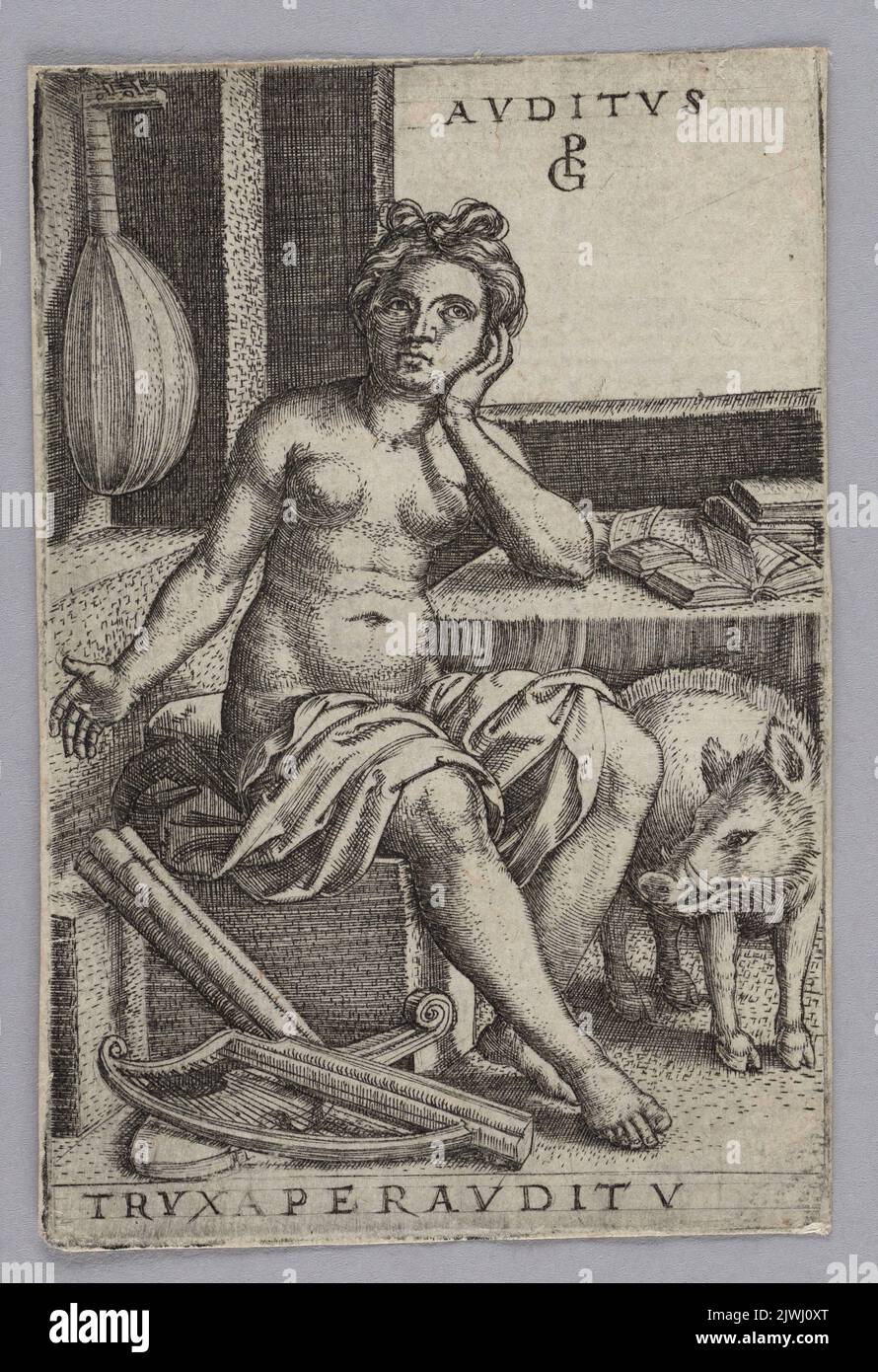 Hearing - Auditus, from the cycle: The Five Senses. Pencz, Georg (ca ...