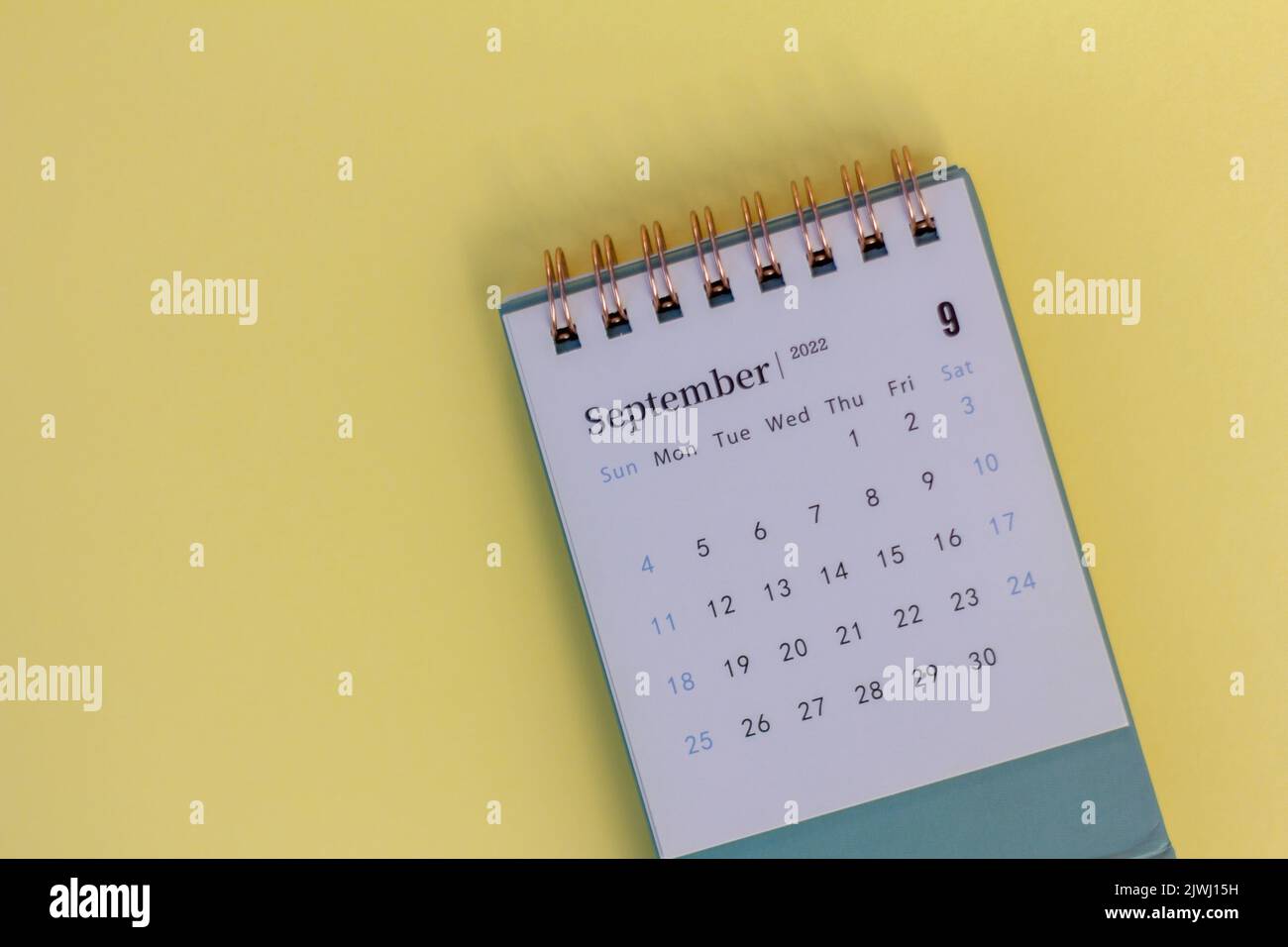 Hello September.Desktop calendar for September 2022 Stock Photo - Alamy