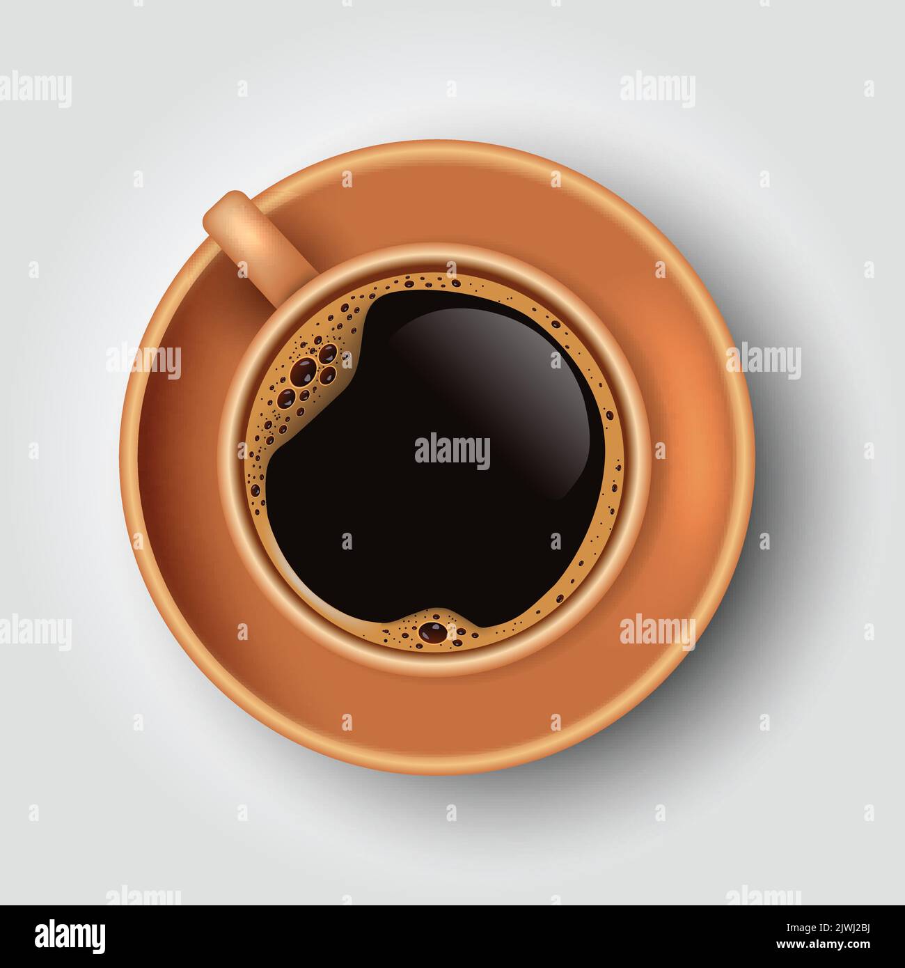 black coffee cup top view. vector illustration design Stock Vector