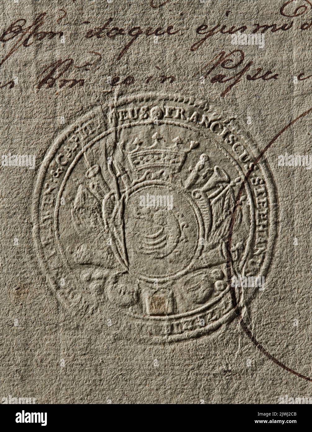 seal of Franciszek Stefan Lanckoroński of Brzezie, Starost of Rawa Mazowiecka. Lanckoroński, Franciszek, Stefan (1754-1789), signatory Stock Photo