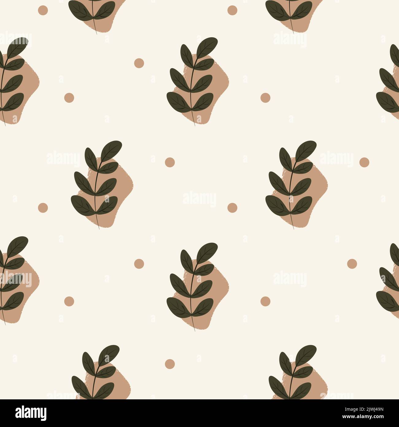Vector Illustration light leaf pattern with abstract spots Stock Vector