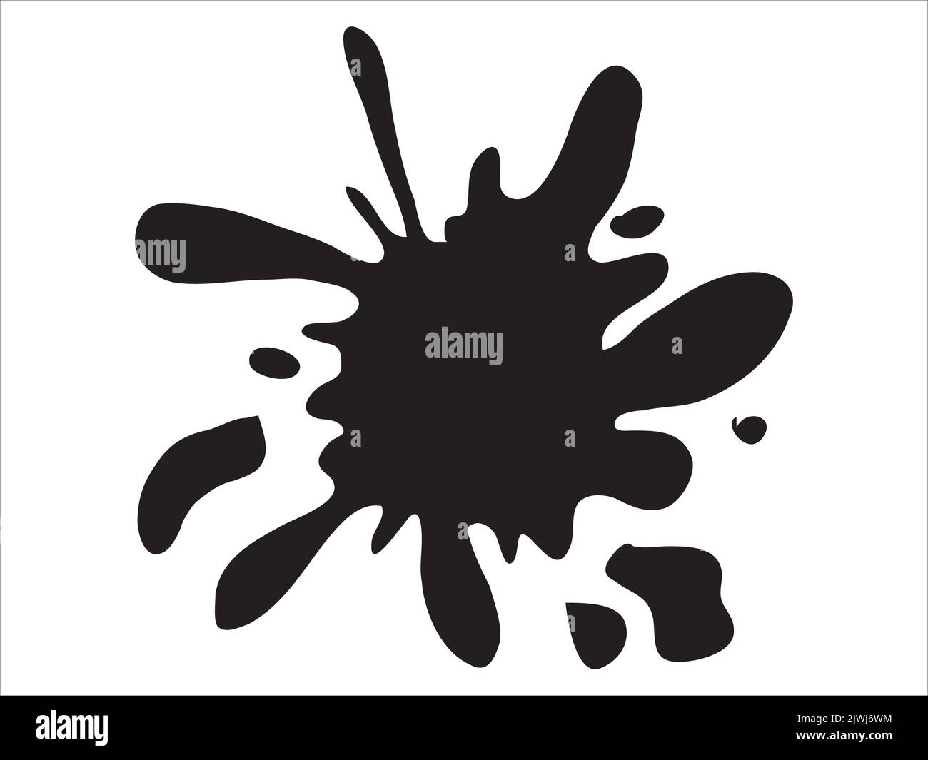 Hand drawn Black paint blob. Brush pen splatter shapes, ink, paint ...