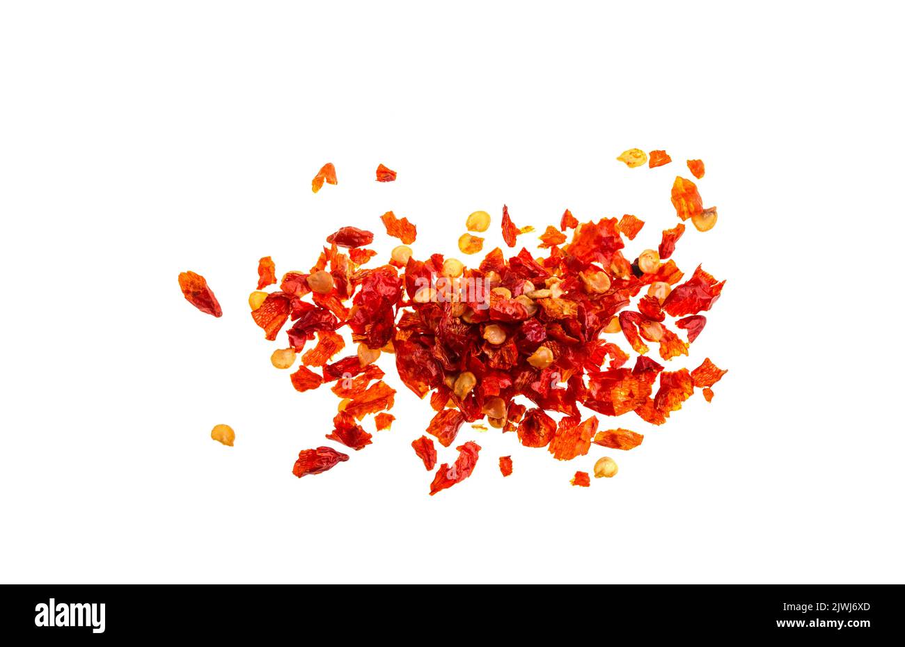 Sun dried homemade chilli peppers flakes used in many cuisines as a