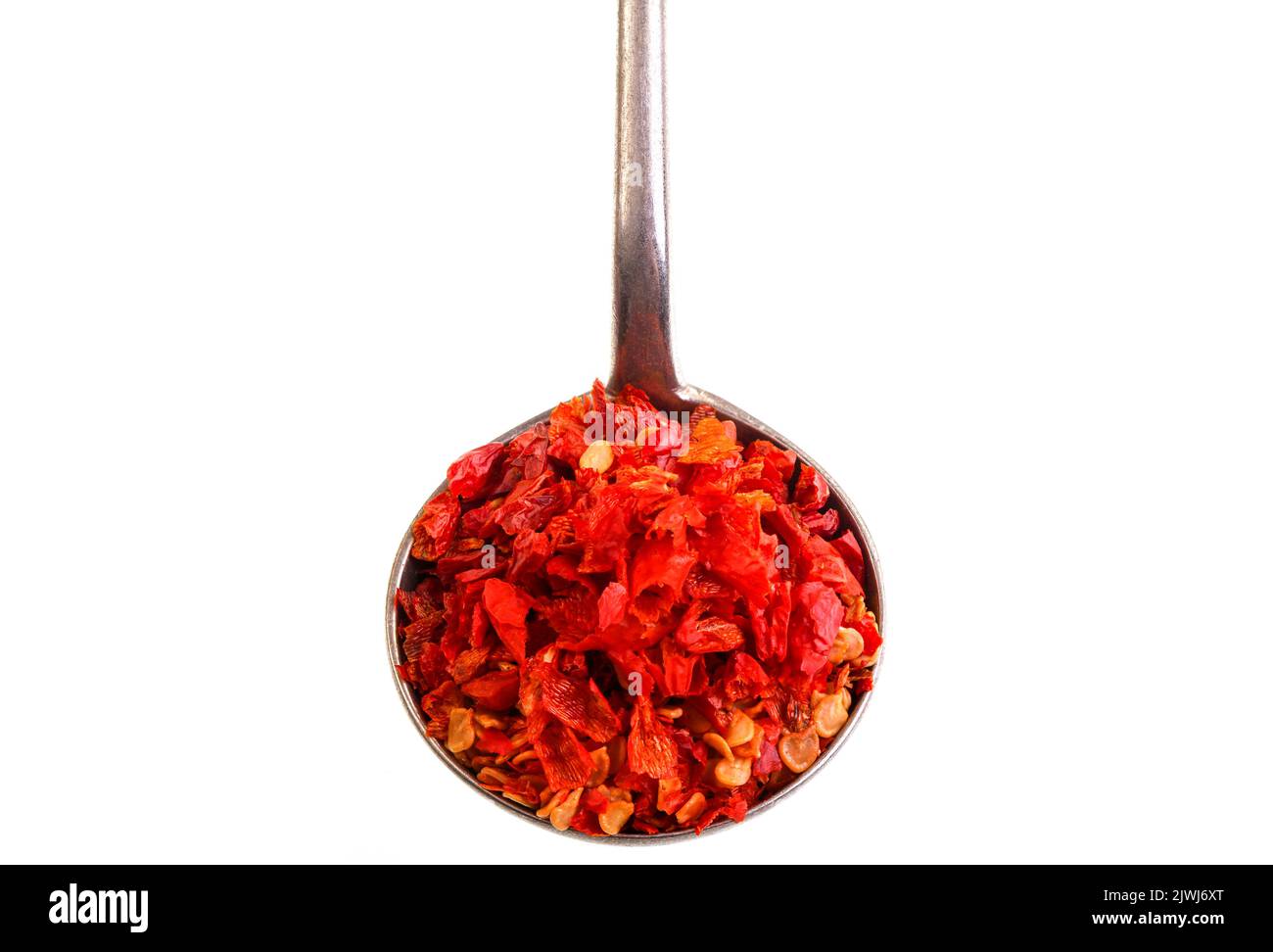 Sun dried homemade chilli peppers flakes used in many cuisines as a