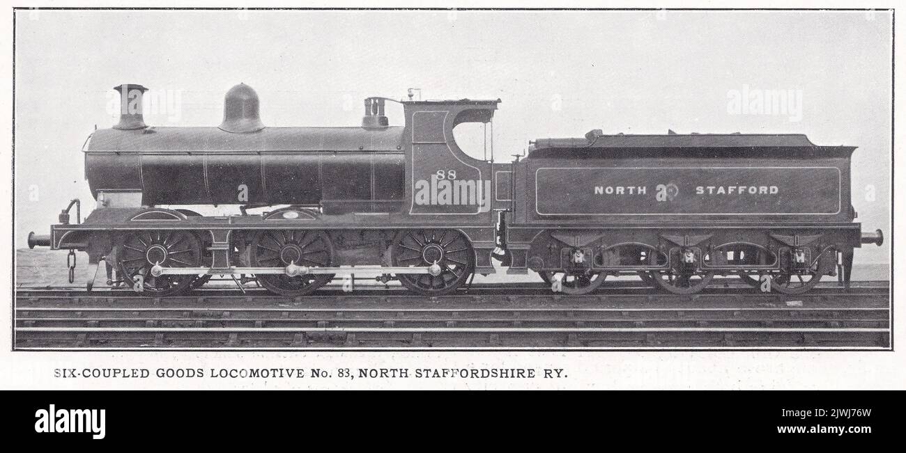 Six-Coupled Goods Locomotive No. 83, North Staffordshire RY. Stock Photo