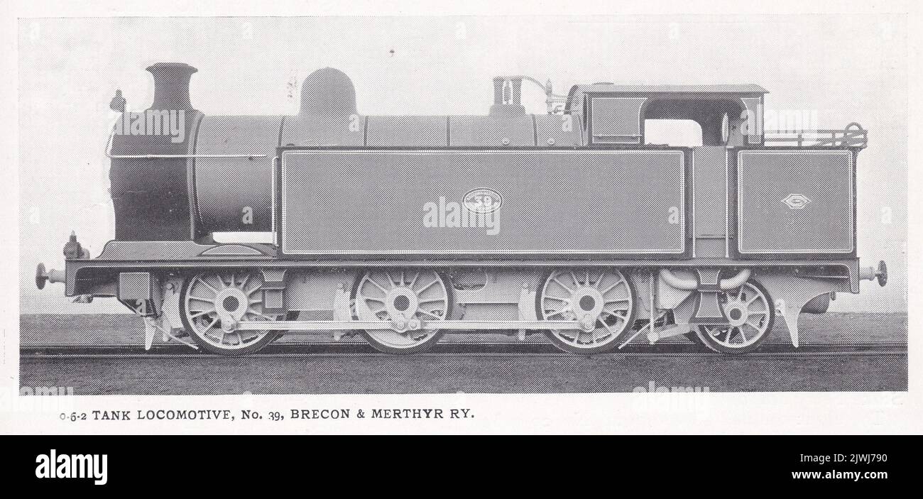 0.6.2 Tank Locomotive, No. 39, Brecon & Merthyr RY. Stock Photo