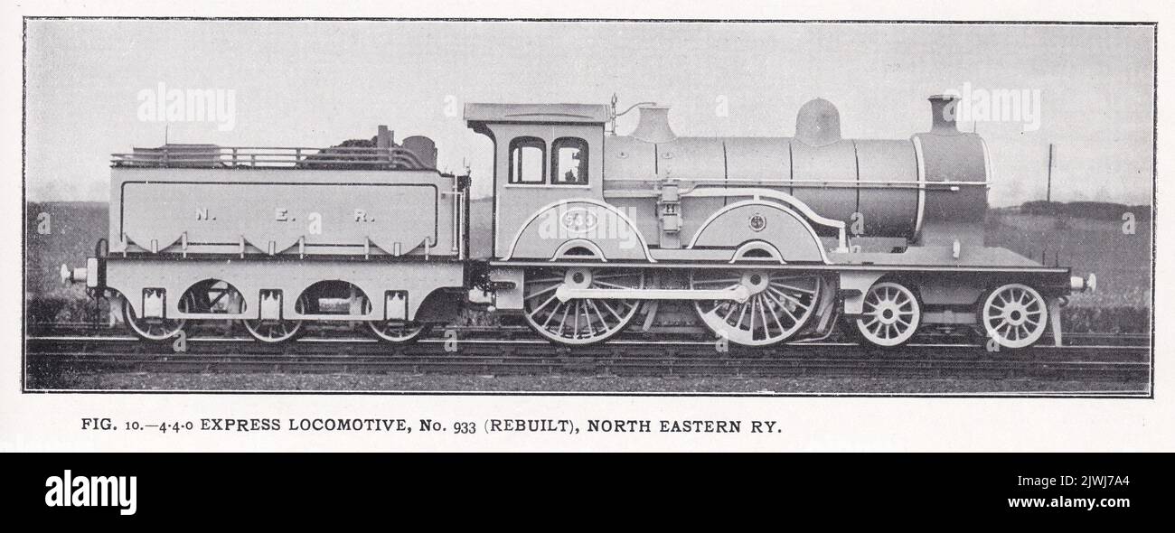 4.4.0 Express Locomotive, No 933 (Rebuilt) North Eastern RY - N.E.R. 933. Stock Photo