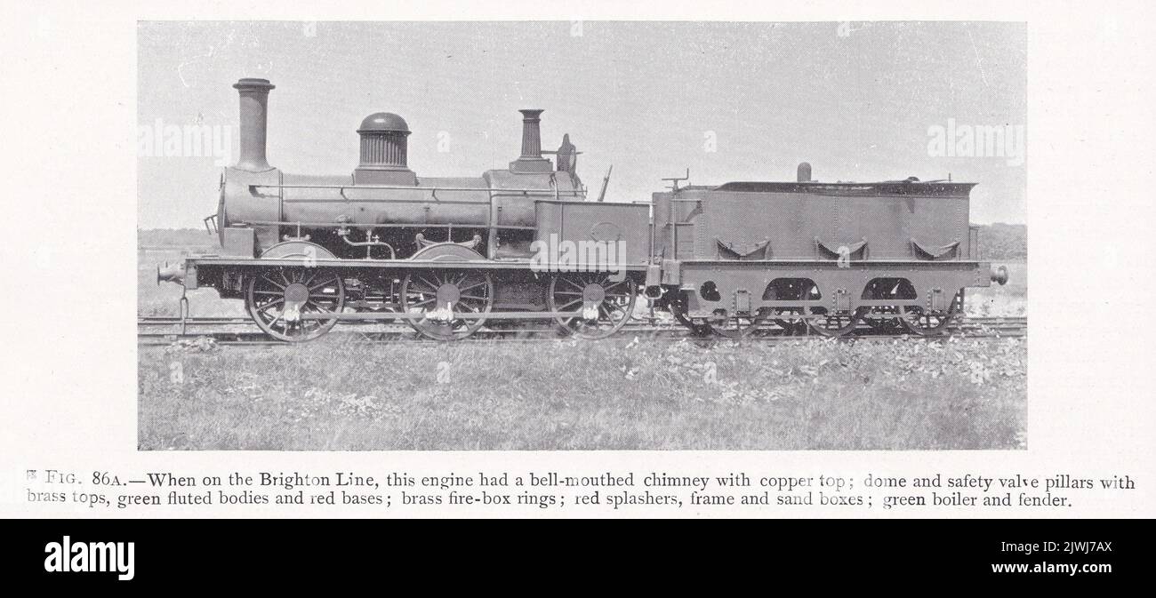 Early locomotives of The London, Brighton & South Coast RY. Stock Photo