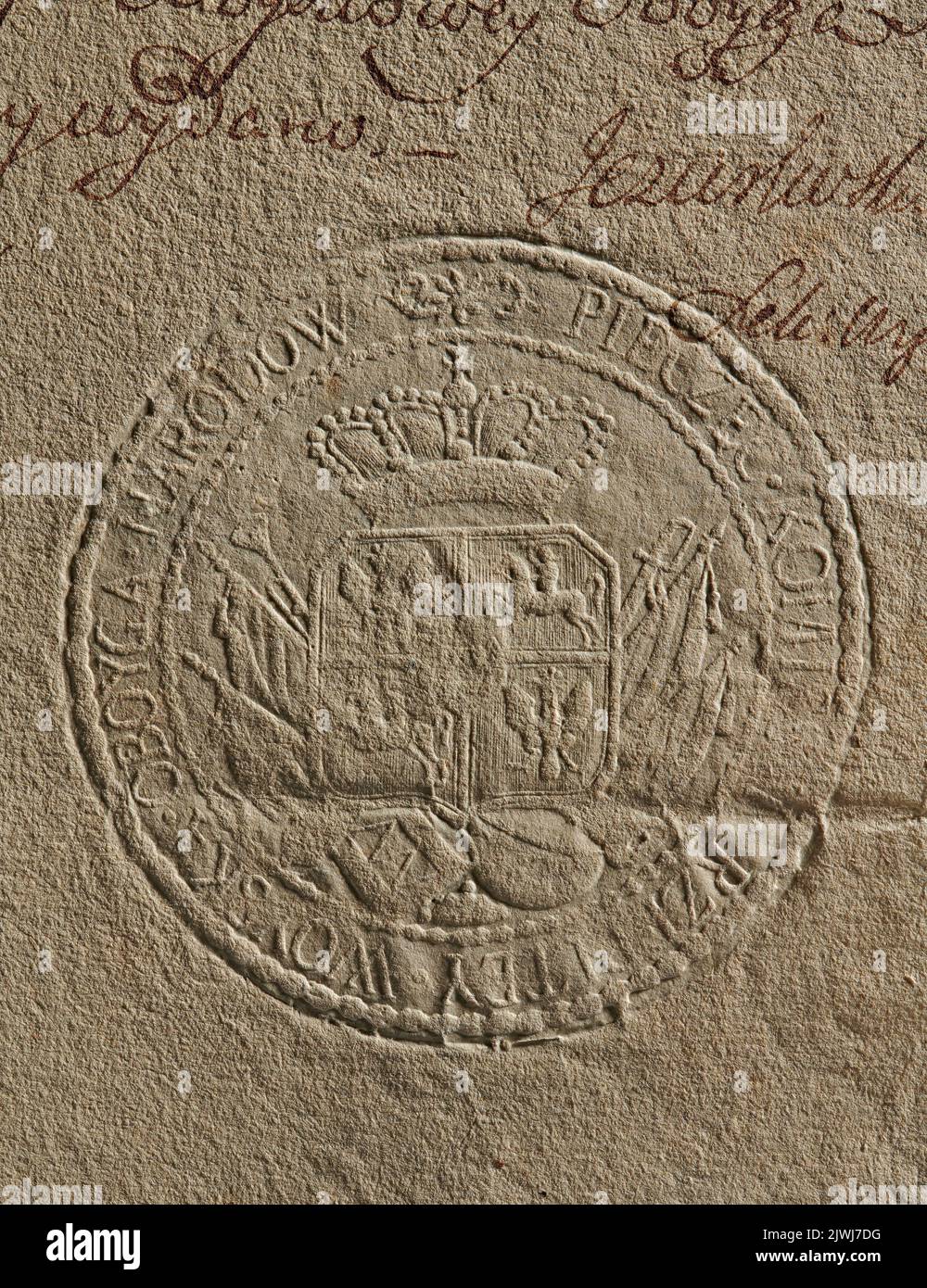 seal of the Military Commission of Two Nations. Komisja Wojskowa Obojga Narodów, signatory Stock Photo