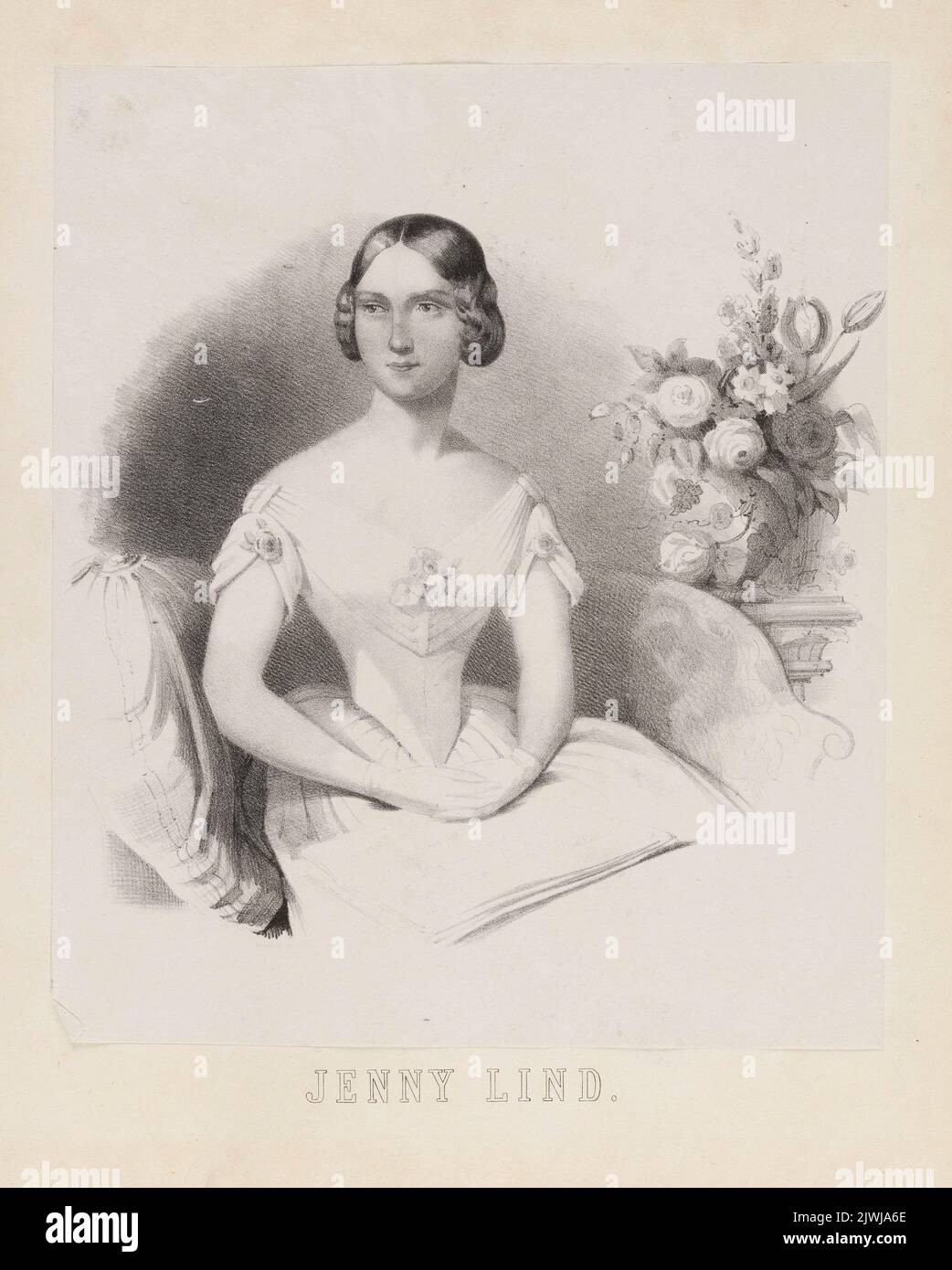 Portrait of Jenny Lind, the Sweedish singer. unknown, graphic artist, B