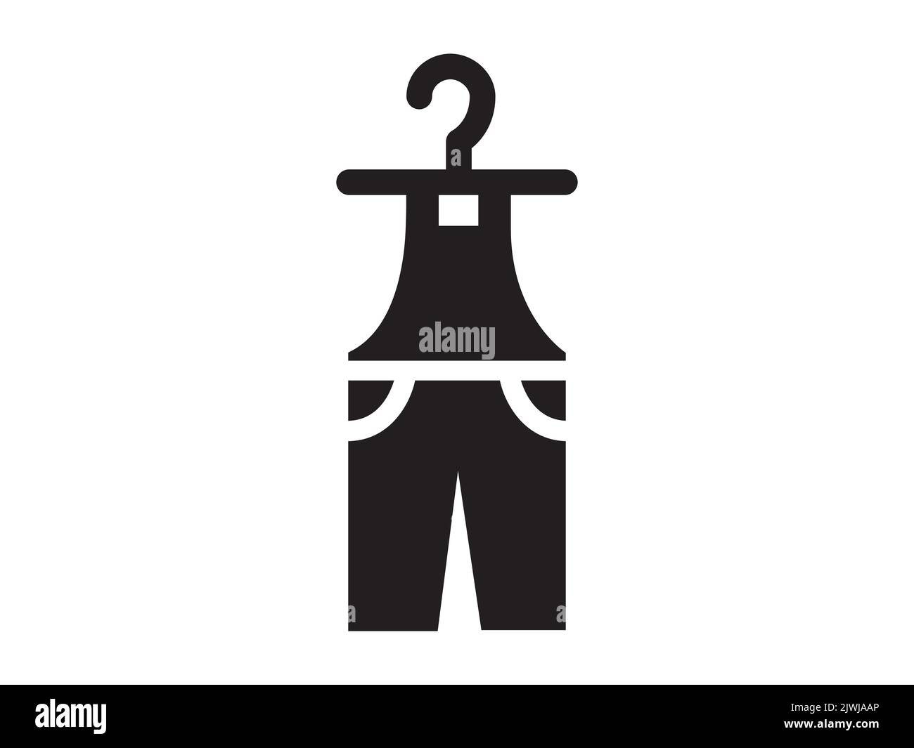 Jacket on a hanger for men. A symbol of Work Clothes, Overalls. The concept of washing,  protective jacket. Vector illustration for builders. Stock Vector