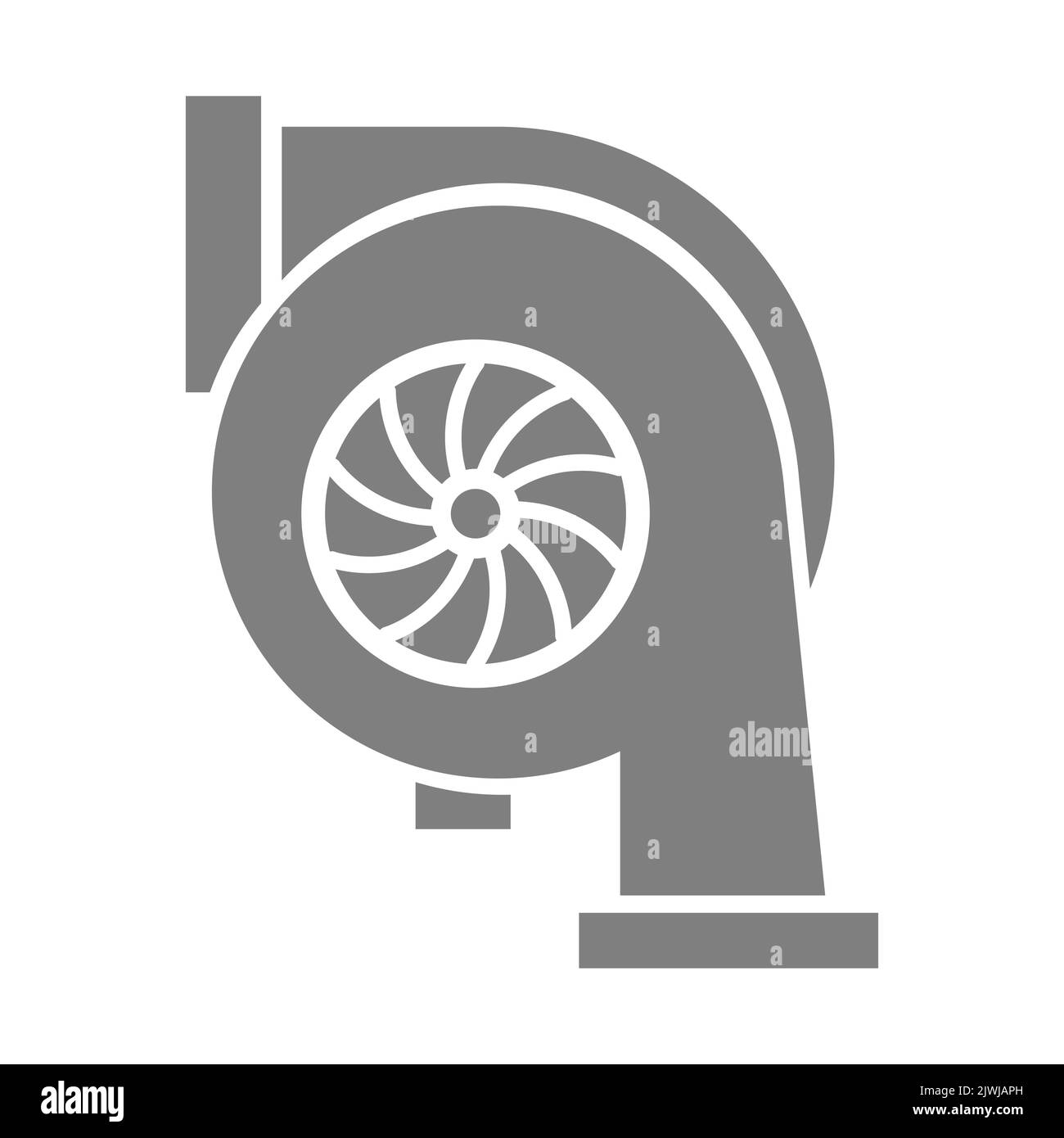 Symbol of a car Turbocharger on an isolated background. Vector illustration. Stock Vector