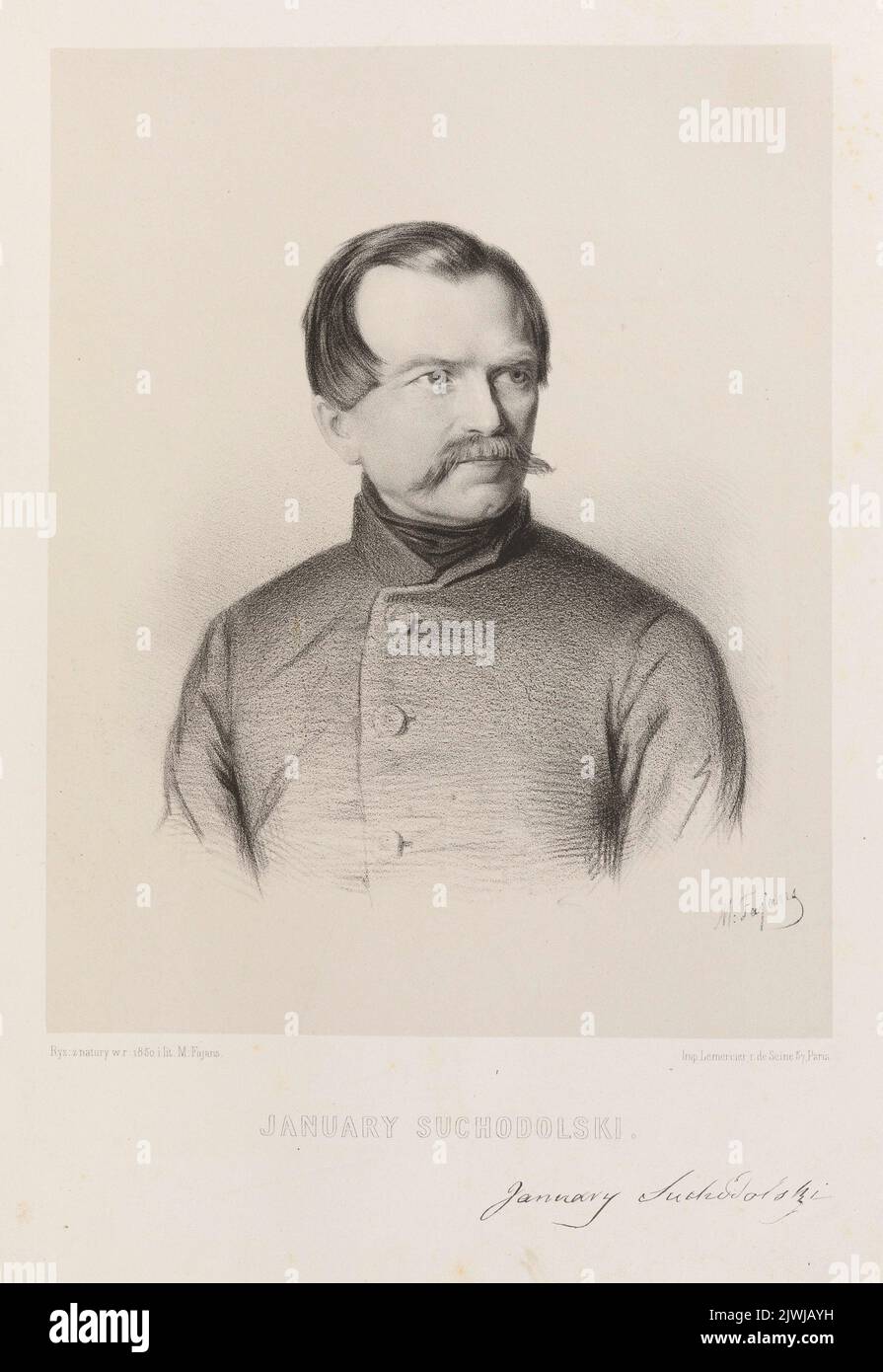 Portrait of January Suchodolski from book V “Polish images". Lemercier