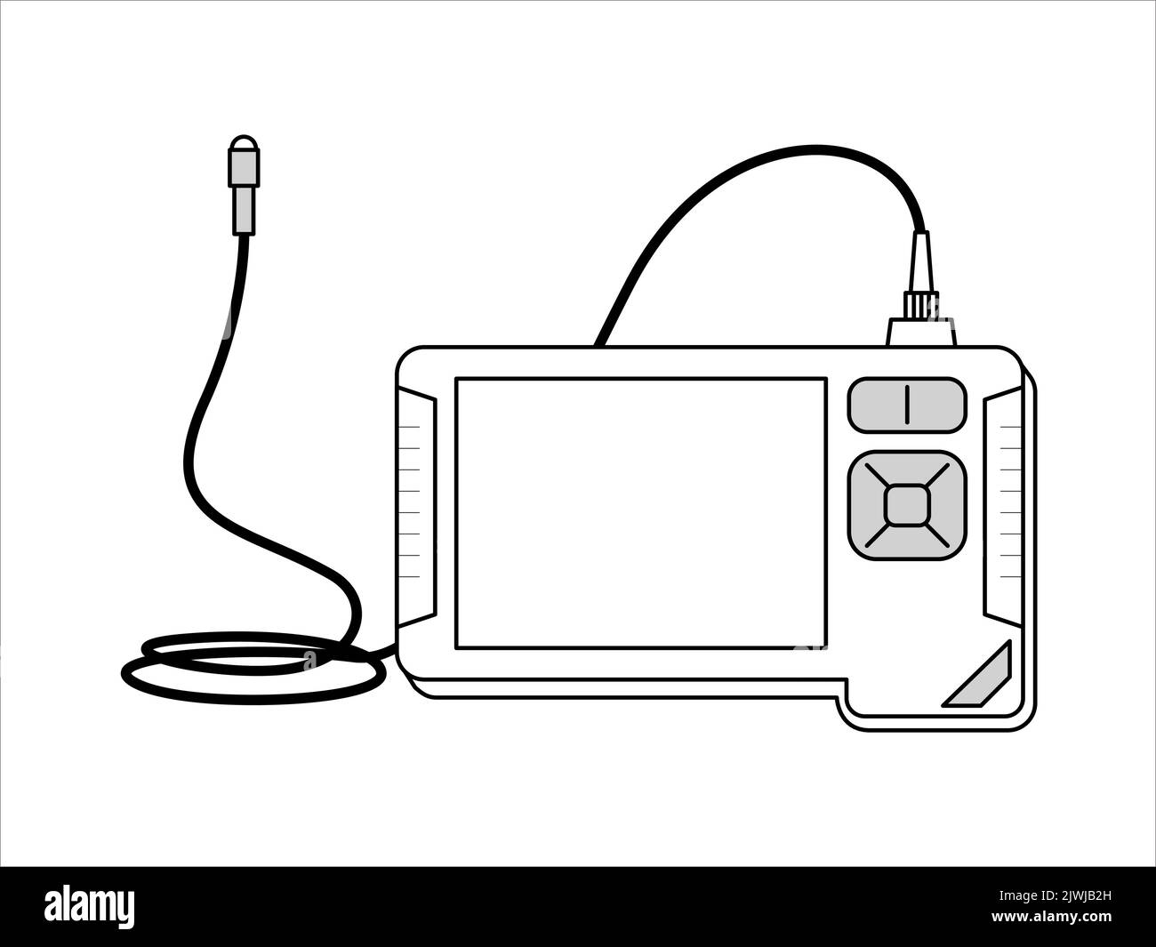 Endoscope is an optical device for medicine and industry. Vector