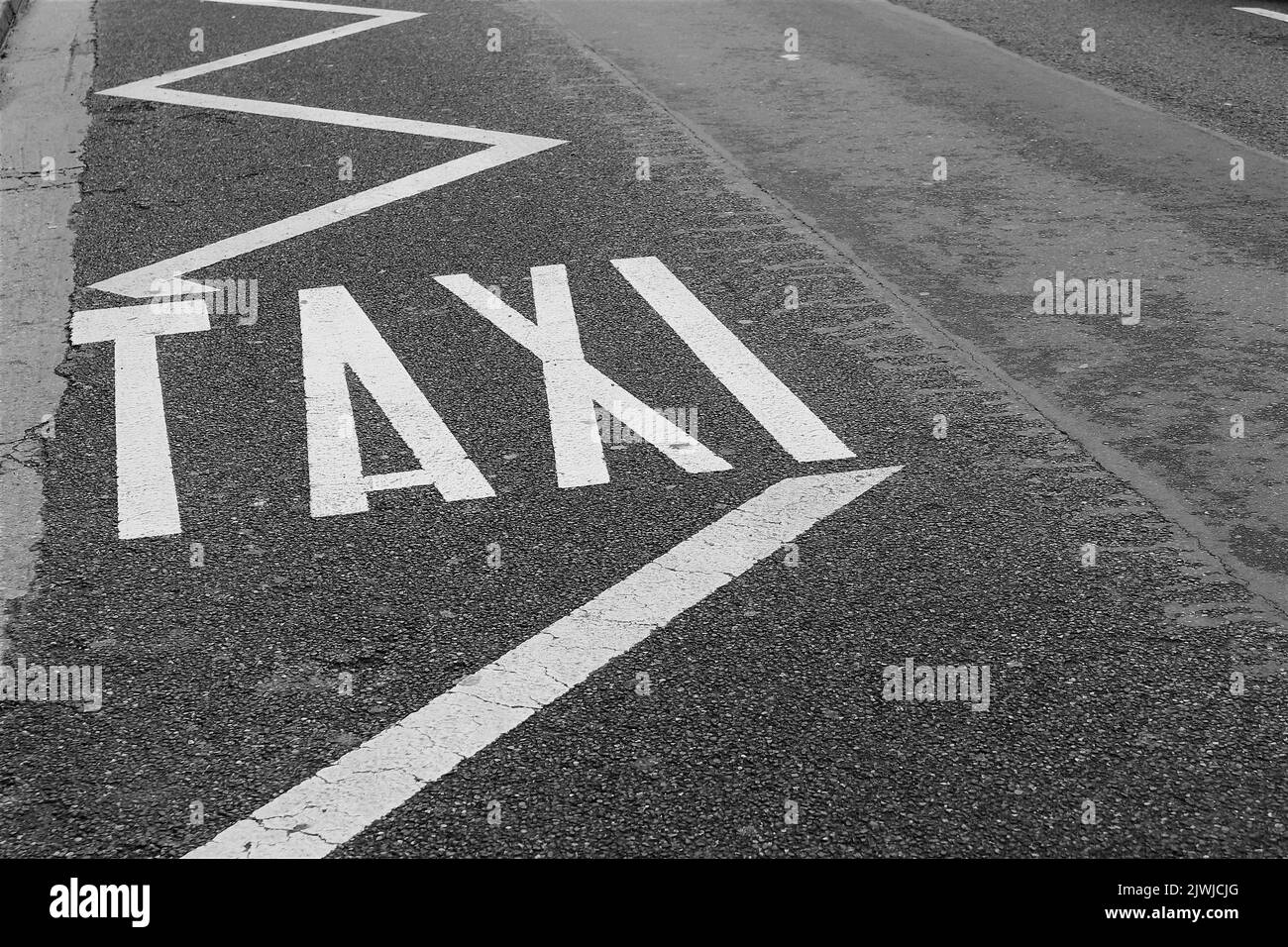 Taxi sign on the road photo copy space Stock Photo