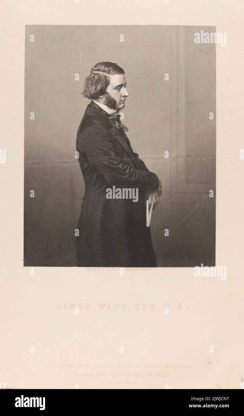 Portrait of James Ward. Mayall, John Jabez Edwin (1813-1901), photographer, Pound, Daniel John (fl. ca 1842-1870), graphic artist, London Joint Stock Newspaper Co. (Londyn ; wydawnictwo ; fl. ca 1858-186.), publishing house Stock Photo