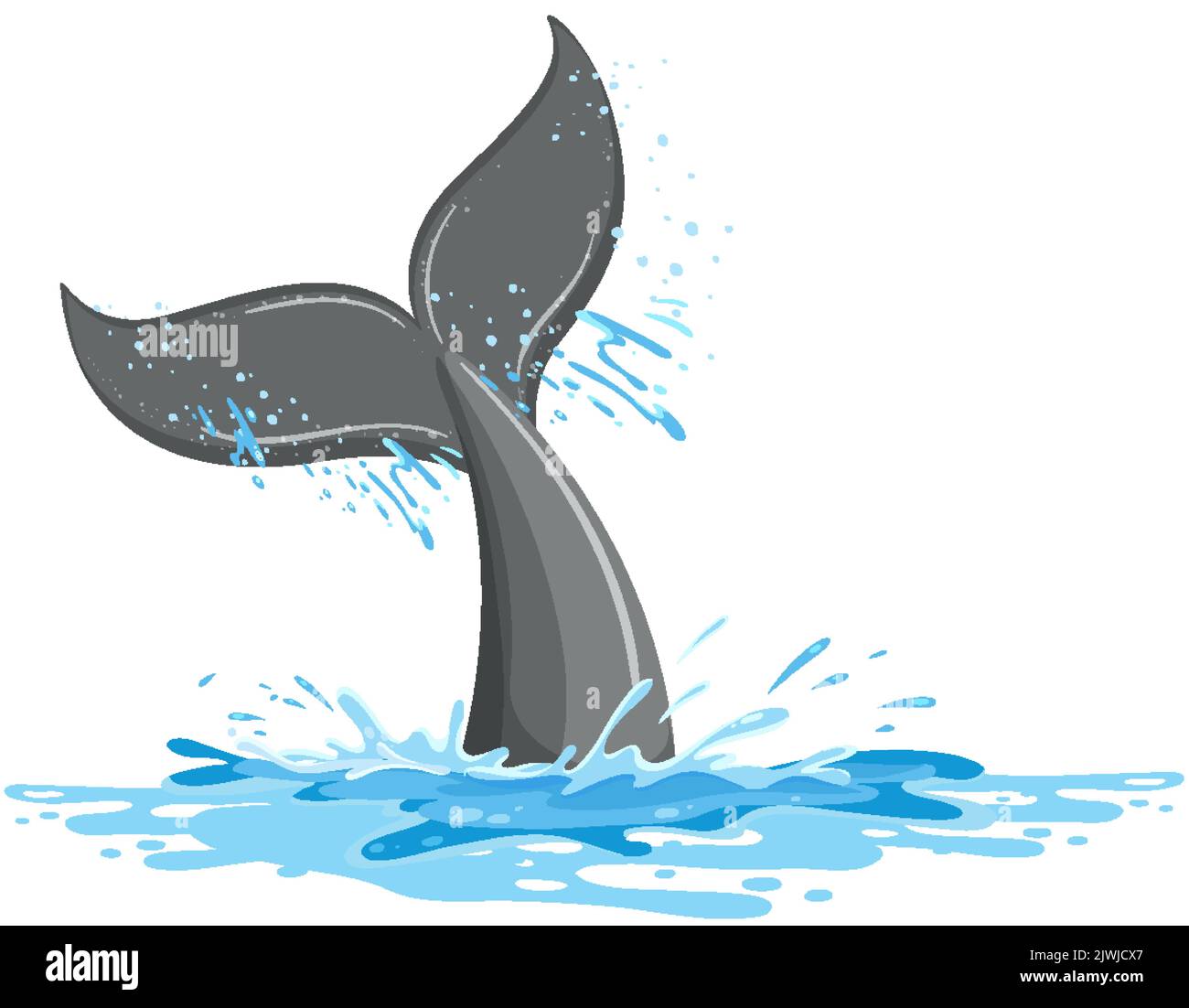 Tail of whale in the water illustration Stock Vector Image & Art - Alamy