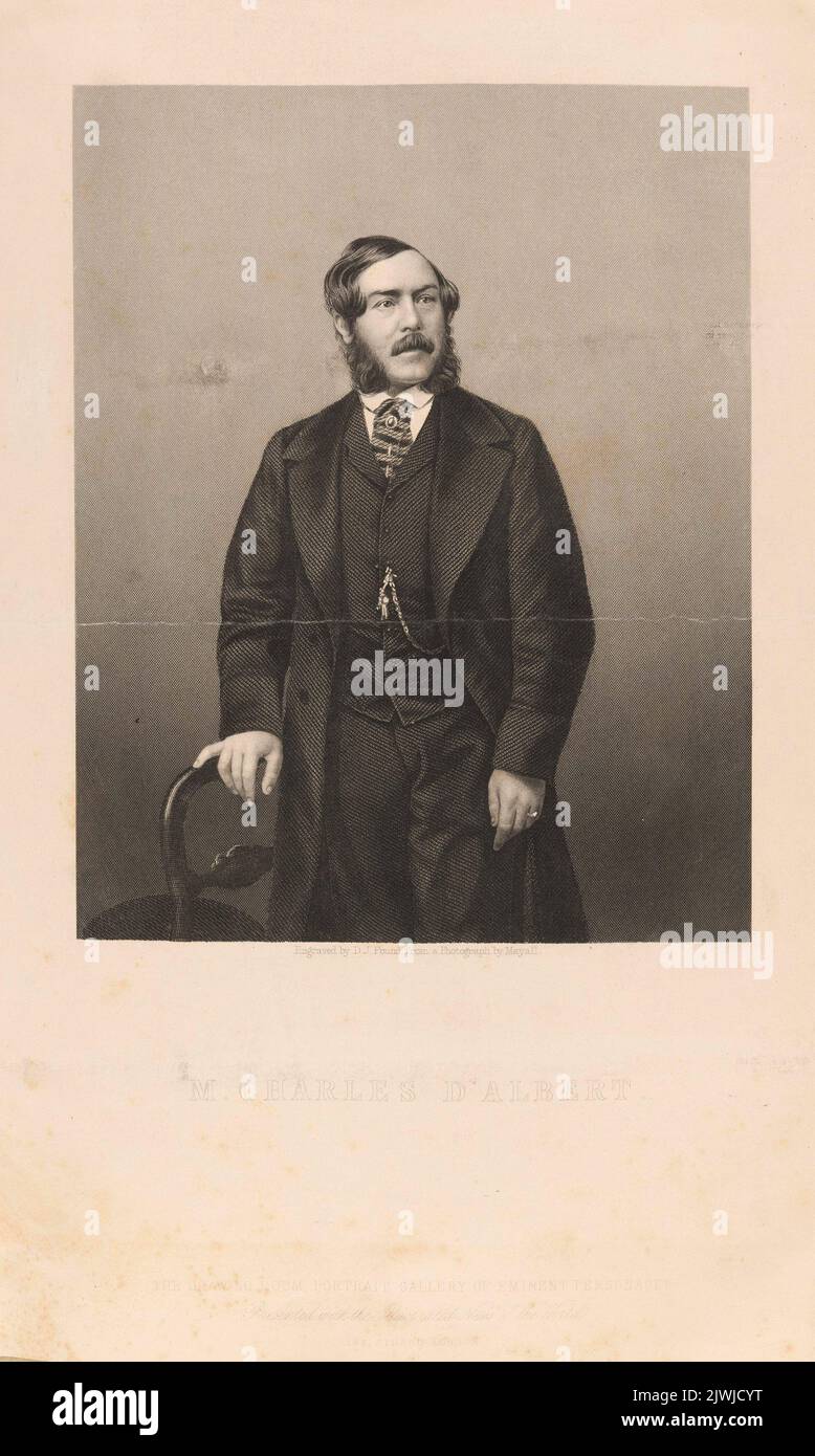 Portrait of Charles D'Albert. Mayall, John Jabez Edwin (1813-1901), photographer, Pound, Daniel John (fl. ca 1842-1870), graphic artist, London Joint Stock Newspaper Co. (Londyn ; wydawnictwo ; fl. ca 1858-186.), publishing house Stock Photo