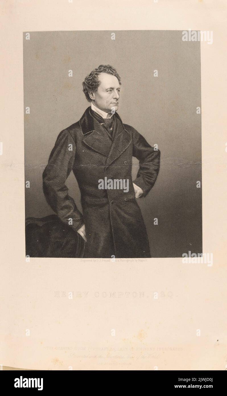 Portrait of Henry Compton. Mayall, John Jabez Edwin (1813-1901), photographer, Pound, Daniel John (fl. ca 1842-1870), graphic artist, London Joint Stock Newspaper Co. (Londyn ; wydawnictwo ; fl. ca 1858-186.), publishing house Stock Photo