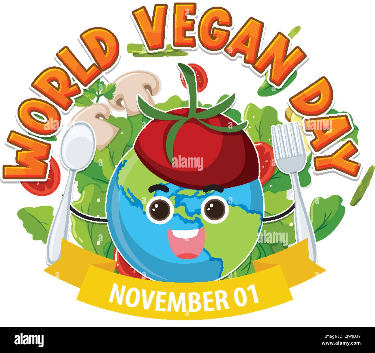 World Vegan Day Logo Design illustration Stock Vector Image & Art - Alamy
