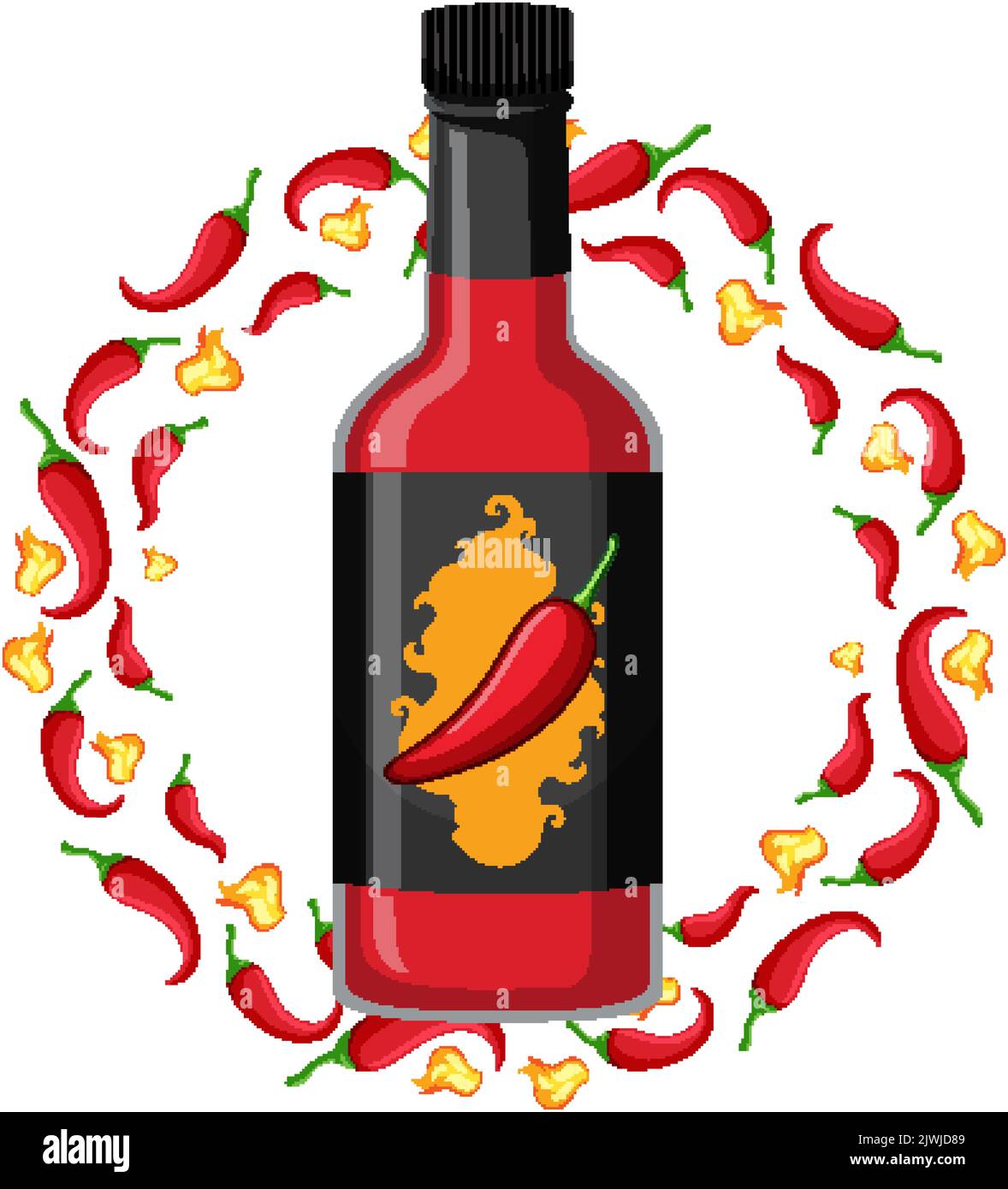 Chili Sauce Bottle Icon Illustration Stock Vector Image And Art Alamy 9165