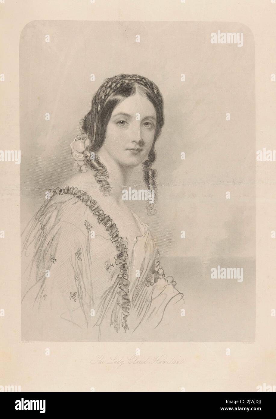 Portrait of Lady Elizabeth Proby, wife of Lord Claud Hamilton. Mote, William Henry (1803-1871), graphic artist, Hayter, John (1800-1895), draughtsman, cartoonist Stock Photo