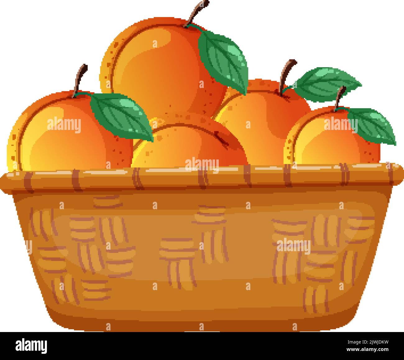 Peaches in a basket isolated illustration Stock Vector Image & Art Alamy