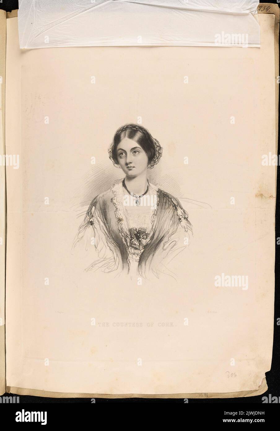 Portrait of Emily de Burgh, Countess of Cork. Mote, William Henry (1803-1871), graphic artist, Hayter, John (1800-1895), draughtsman, cartoonist Stock Photo