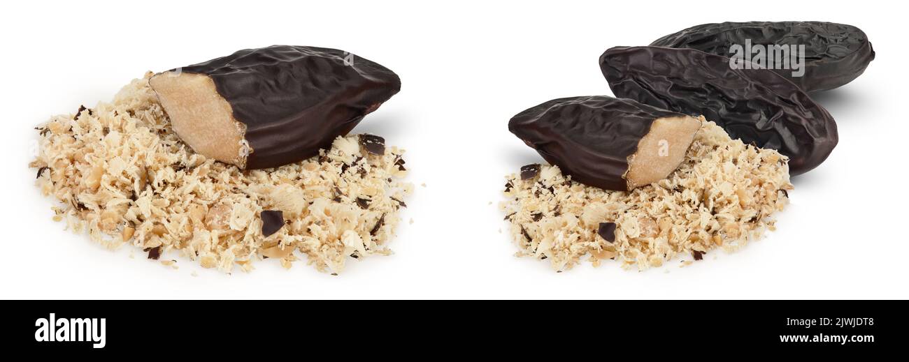 Tonka bean isolated on white background with and full depth of field