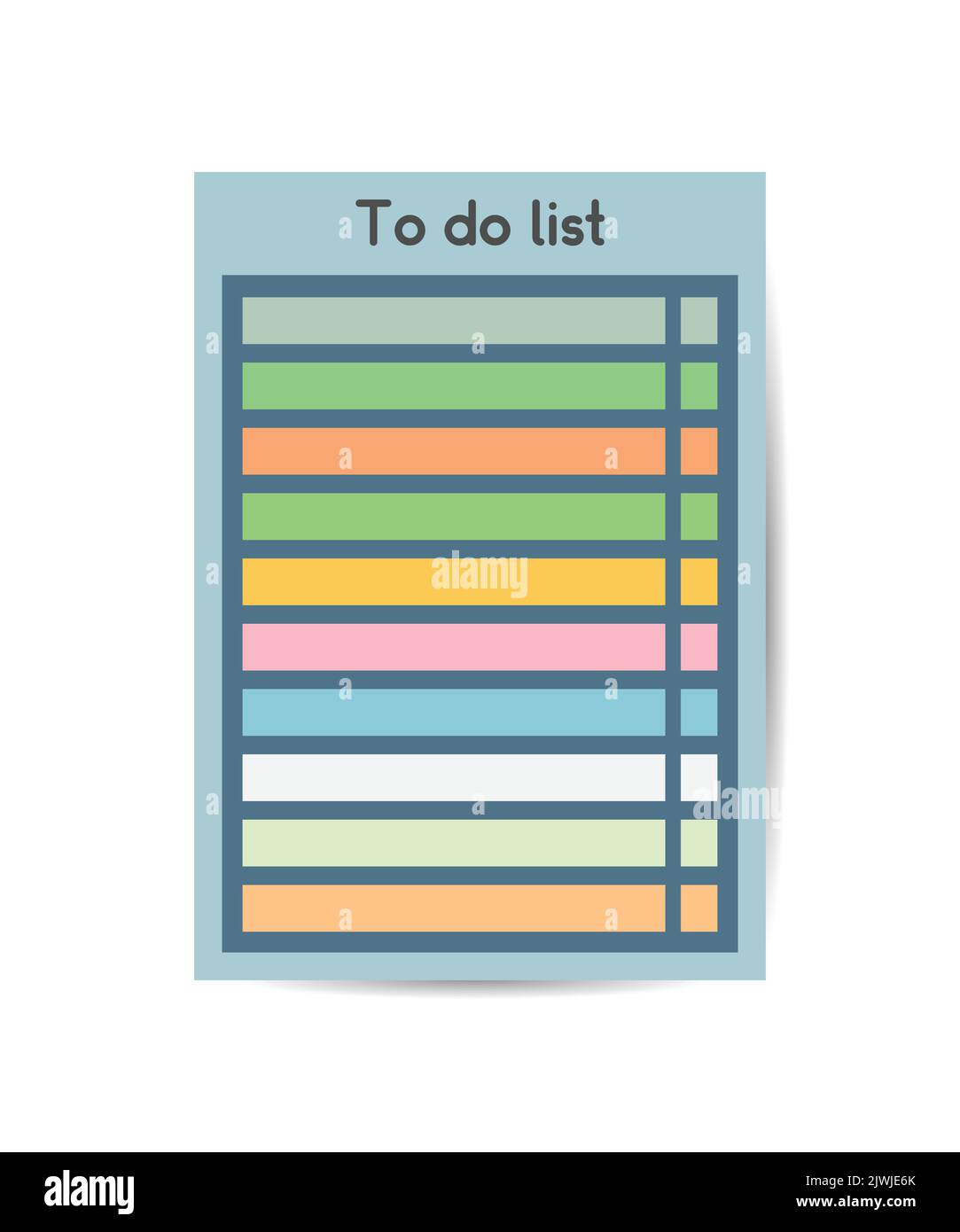 To Do list Numbered list with check box and lines colors. Stock Vector
