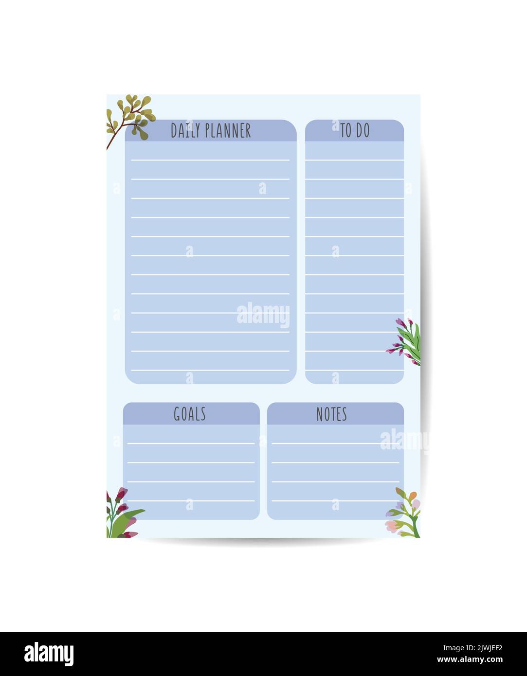 Daily Planner Template Organizer and Schedule with place for Notes ...