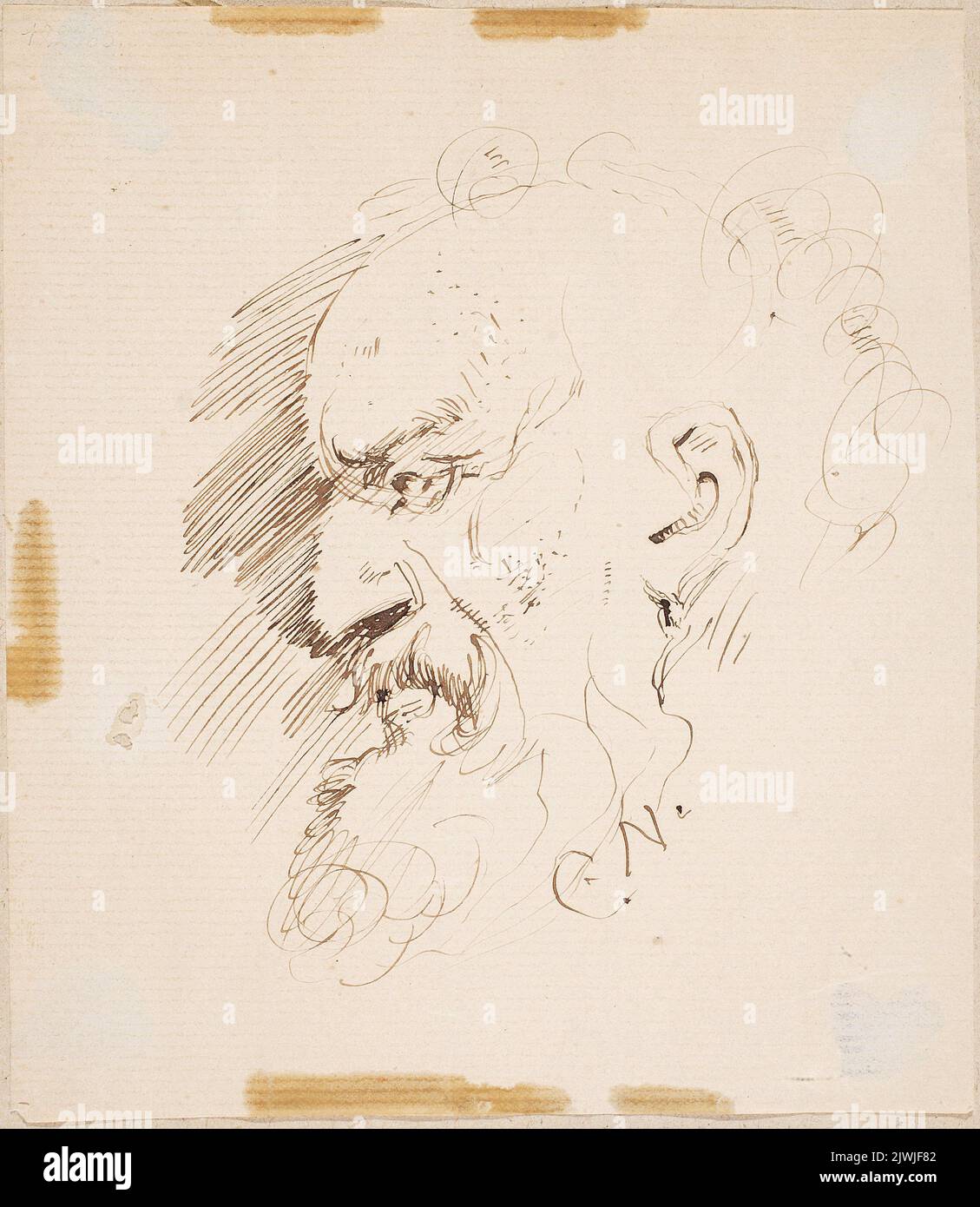 Głowa starca (Autoportret). Norwid, Cyprian Kamil (1821-1883), draughtsman, cartoonist Stock Photo