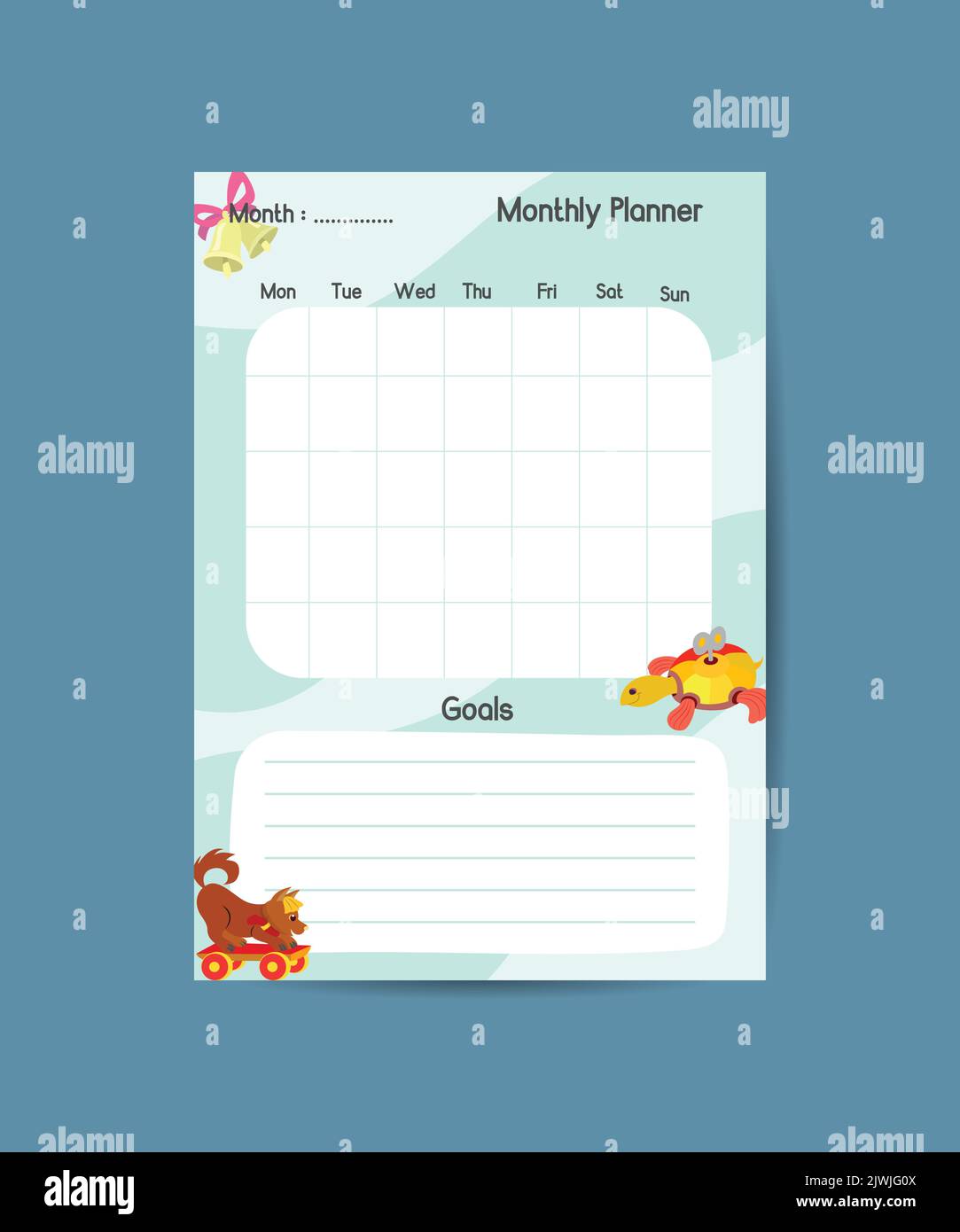 Monthly planner template minimalist planners organizer page vector ...