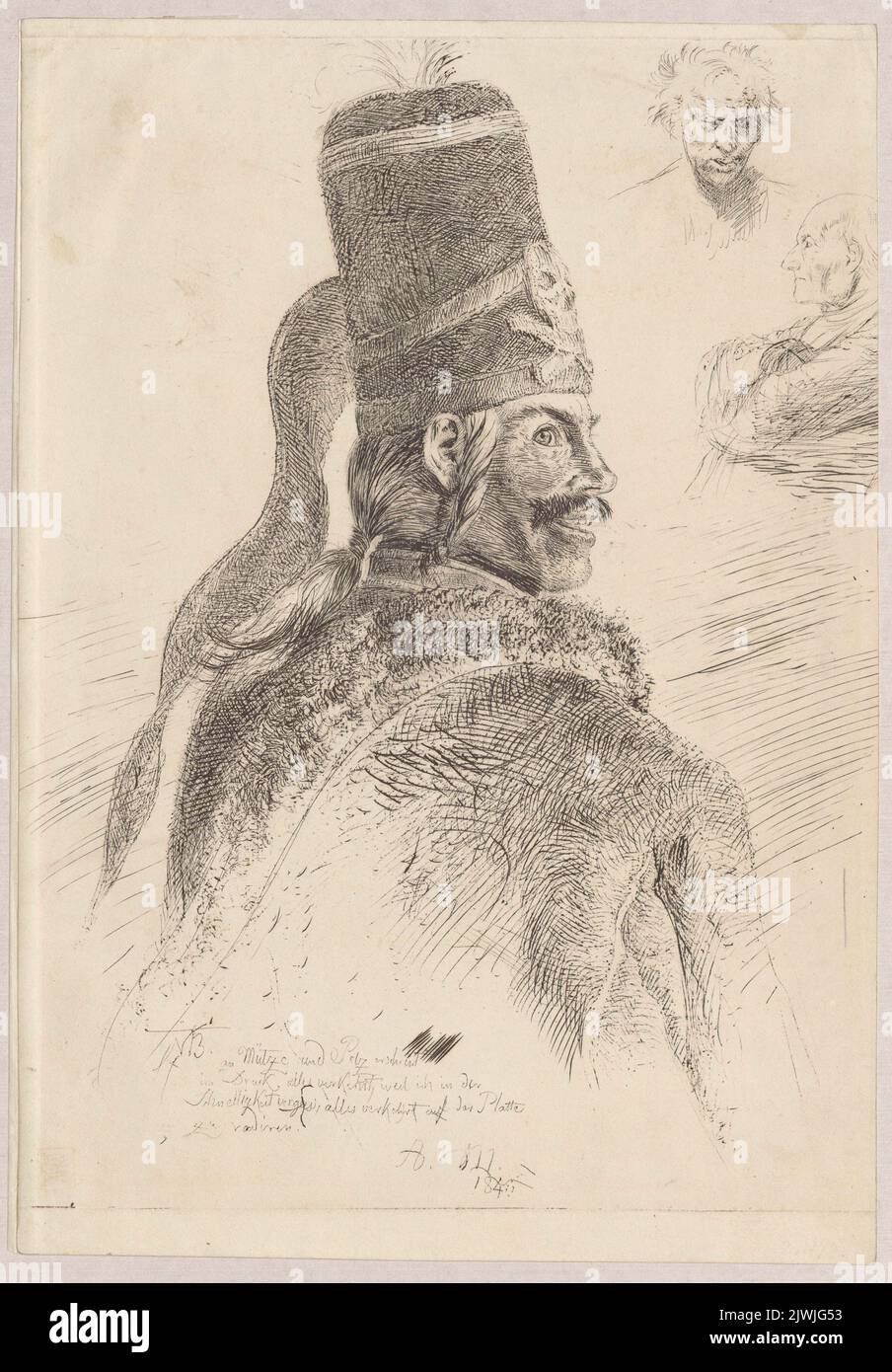Der grosse Todtenkopfhusar (!). Menzel, Adolph (1815-1905), graphic artist Stock Photo