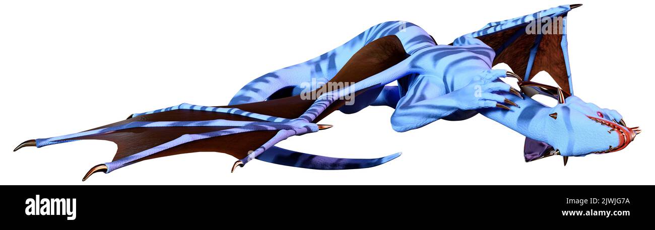 3D rendering of a fantasy dragon isolated on white background Stock ...