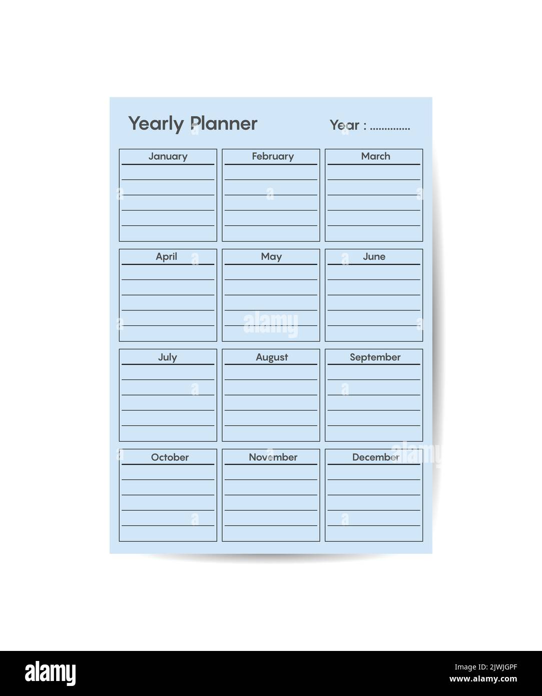 Monthly and yearly planners schedule hi-res stock photography and ...