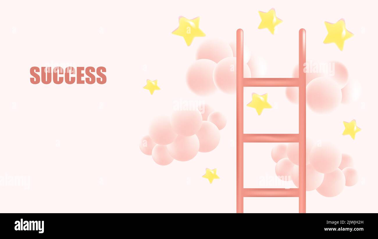 Vector of a ladder leading to career success Stock Vector