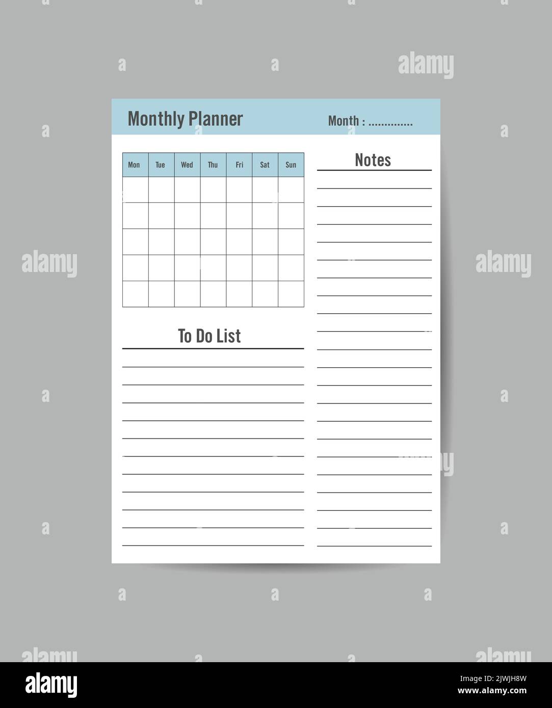 To do list monthly, weekly or daily. Simple design with flat ...