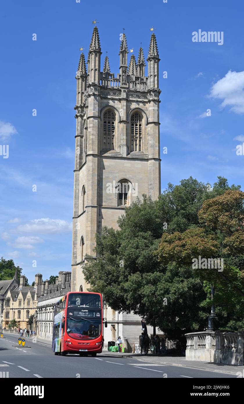 Magdalen Tower, High Street, Oxford Stock Photo