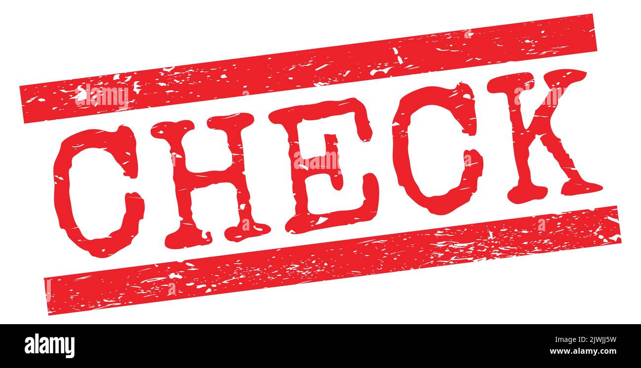 CHECK text written on red grungy lines stamp sign Stock Photo Alamy