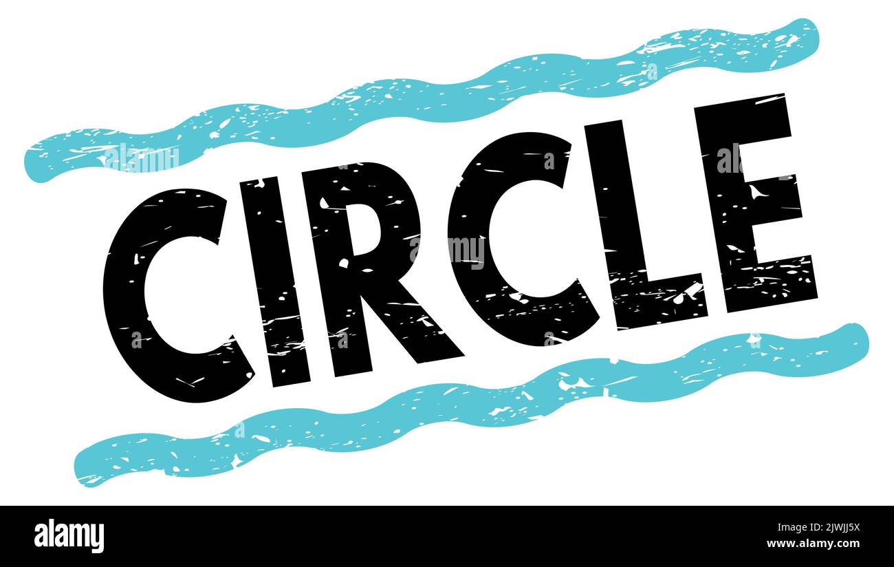 CIRCLE text written on blue-black lines stamp sign Stock Photo - Alamy