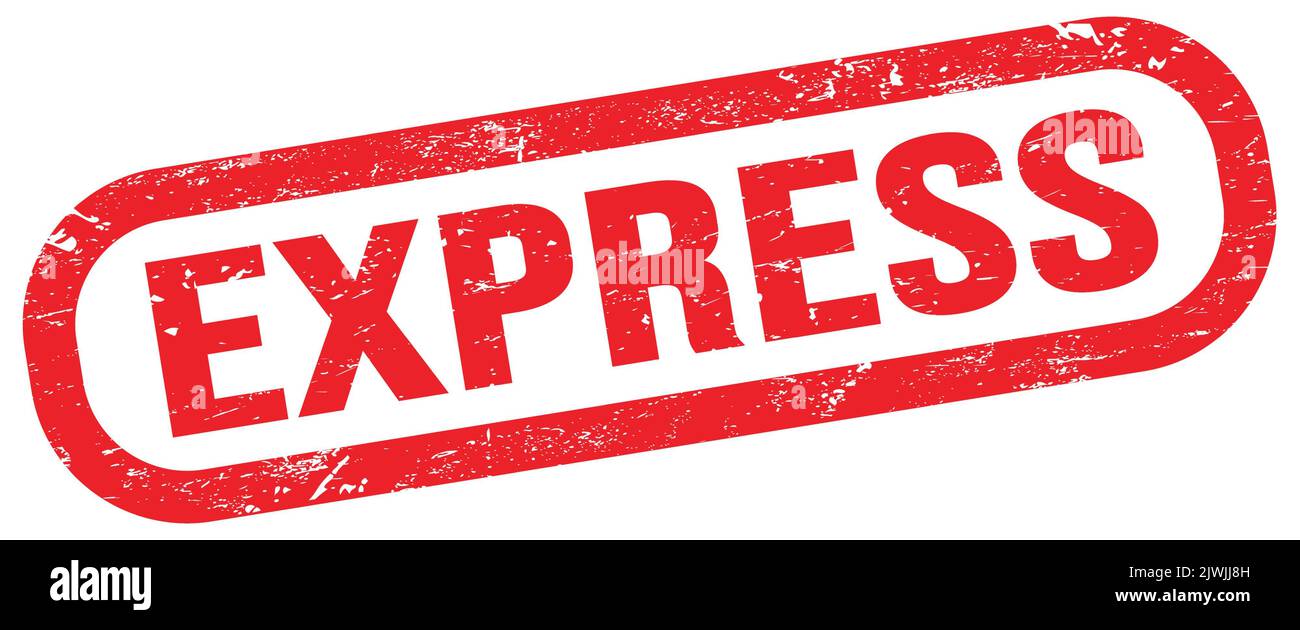 EXPRESS, text on red rectangle stamp sign Stock Photo - Alamy