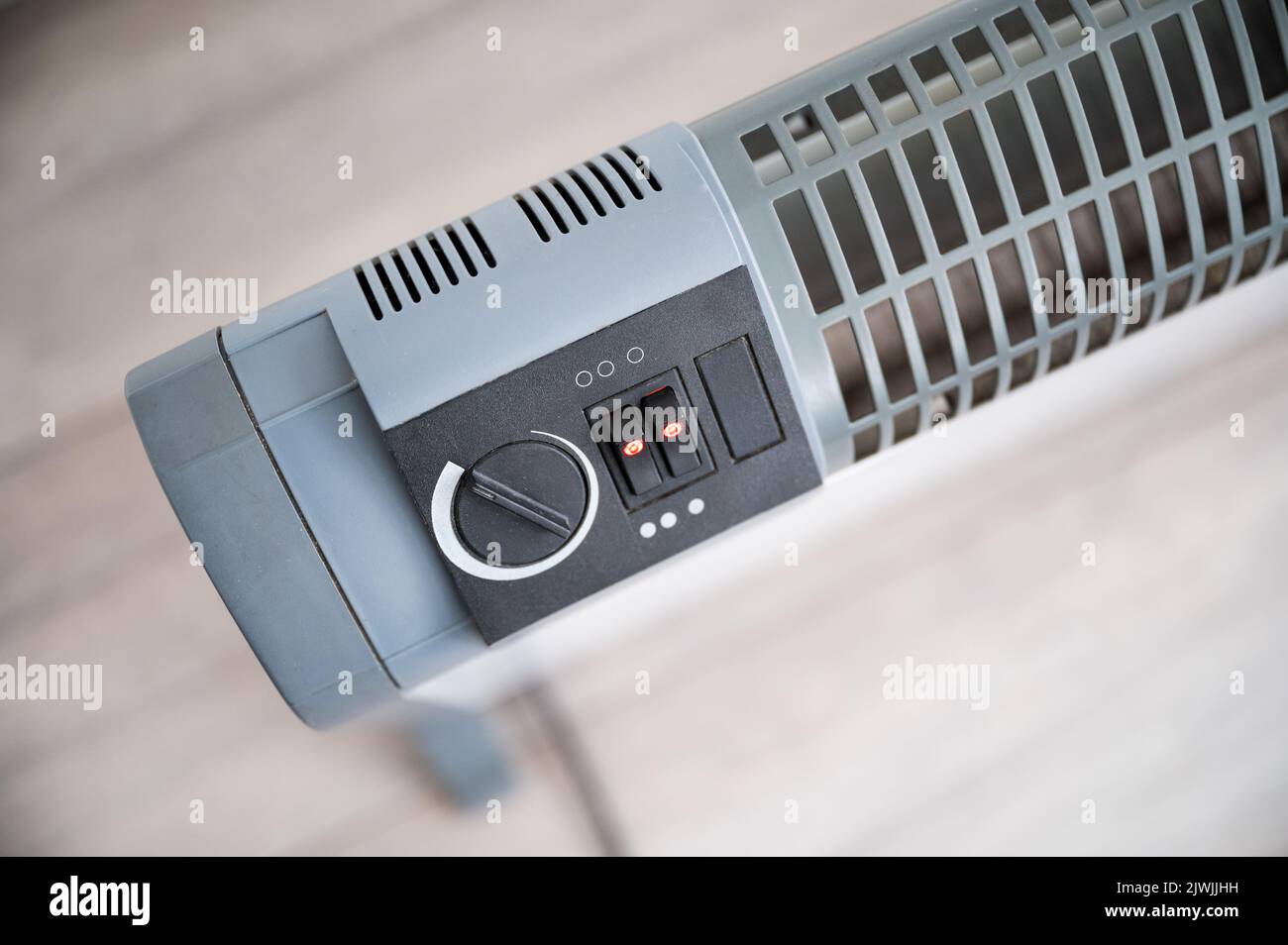 Electric convection heater heating with electric power Stock Photo