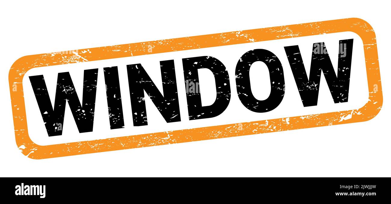 WINDOW text written on orange-black rectangle stamp sign Stock Photo ...