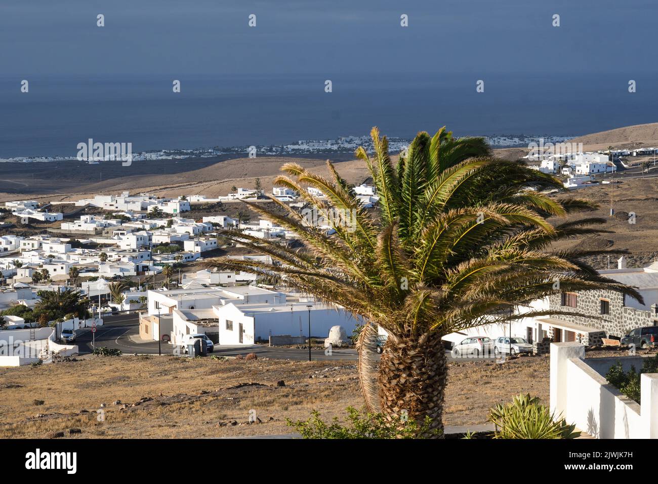 Municipality of Tías in Lanzarote, at sunrise Stock Photo