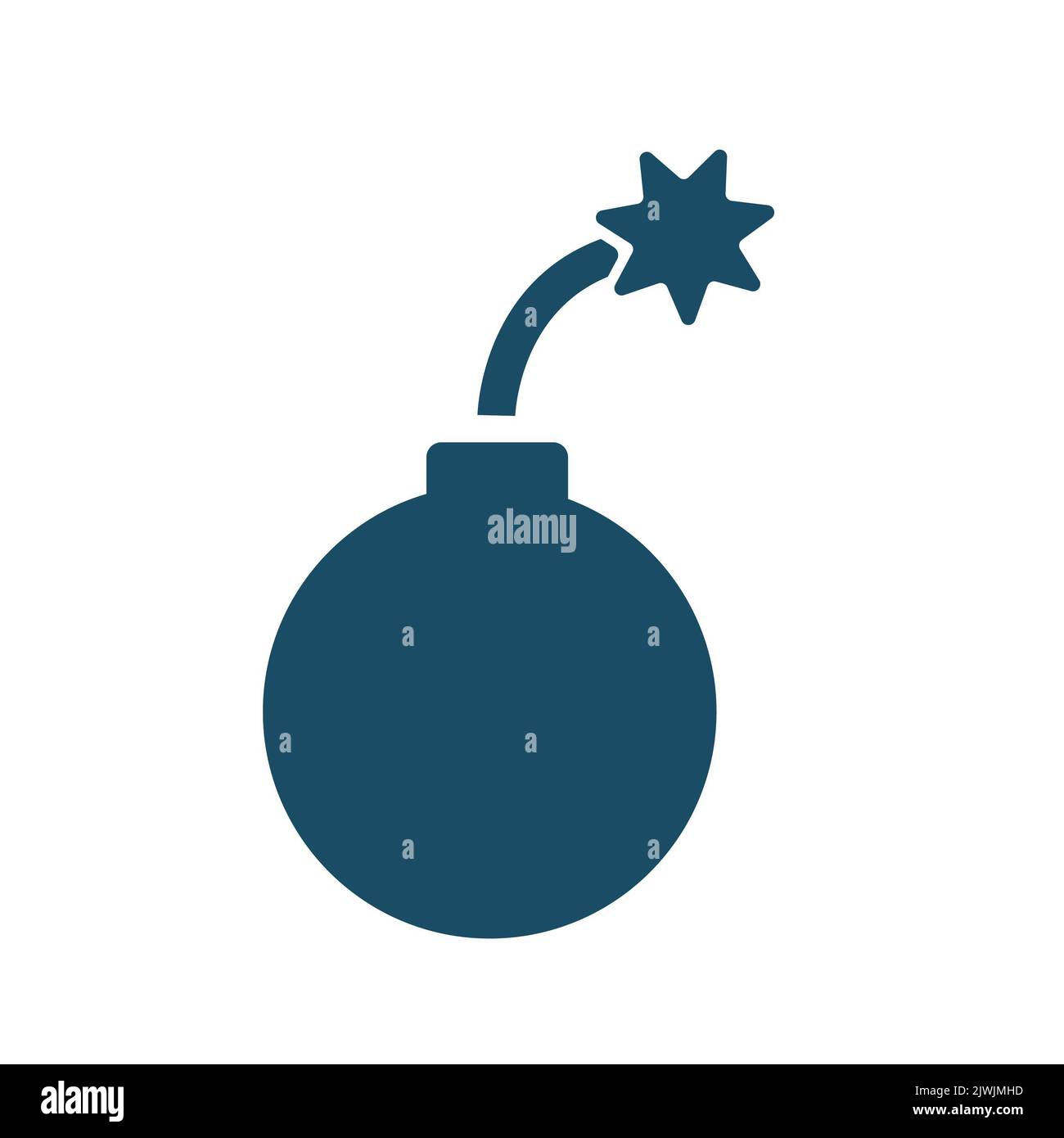 High quality dark blue flat bomb icon. Pictogram, technology, object ...