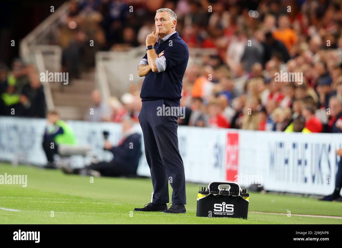 Middlesbrough, UK. 5th Sep, 2022. Tony Mowbray manager of Sunderland during the Sky Bet Championship match at the Riverside Stadium, Middlesbrough. Picture credit should read: Lexy Ilsley/Sportimage Credit: Sportimage/Alamy Live News Stock Photo